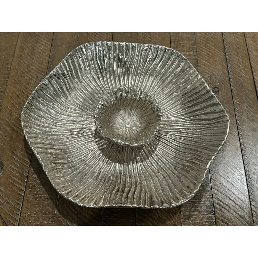 LENOX American by Design Organics Reef Aluminum Chip and Dip Bowl Set Silver